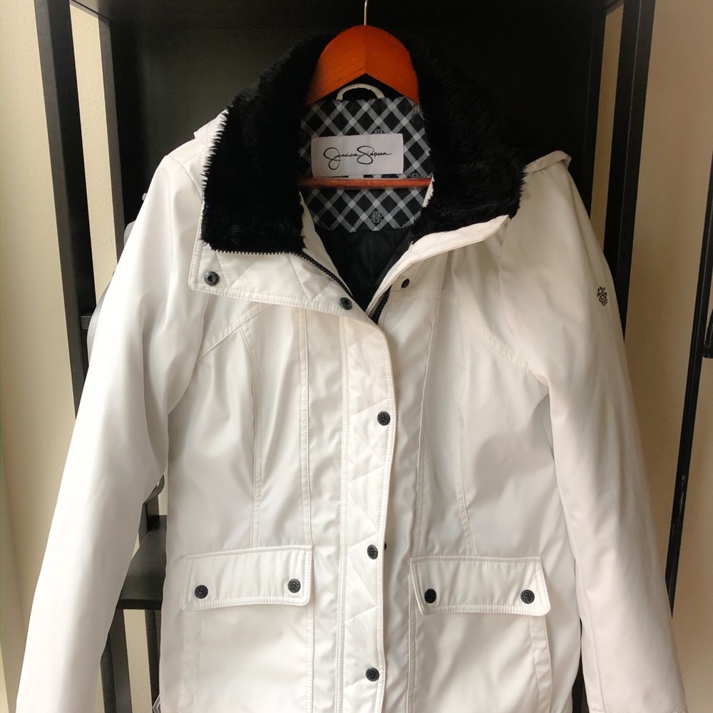 Jessica Simpson White Waterproof Jacket